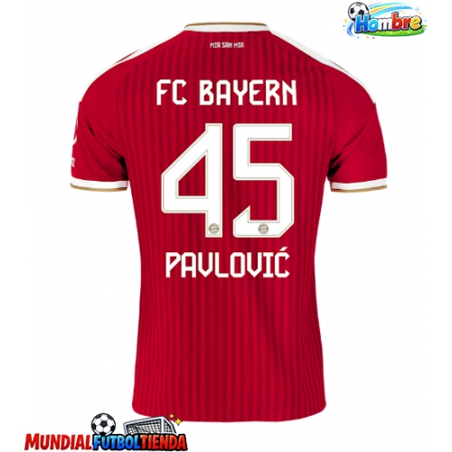 Camiseta Bayern Munich Aleksandar Pavlovic #45 Primera Equipación Replica 2026-27 mangas cortas